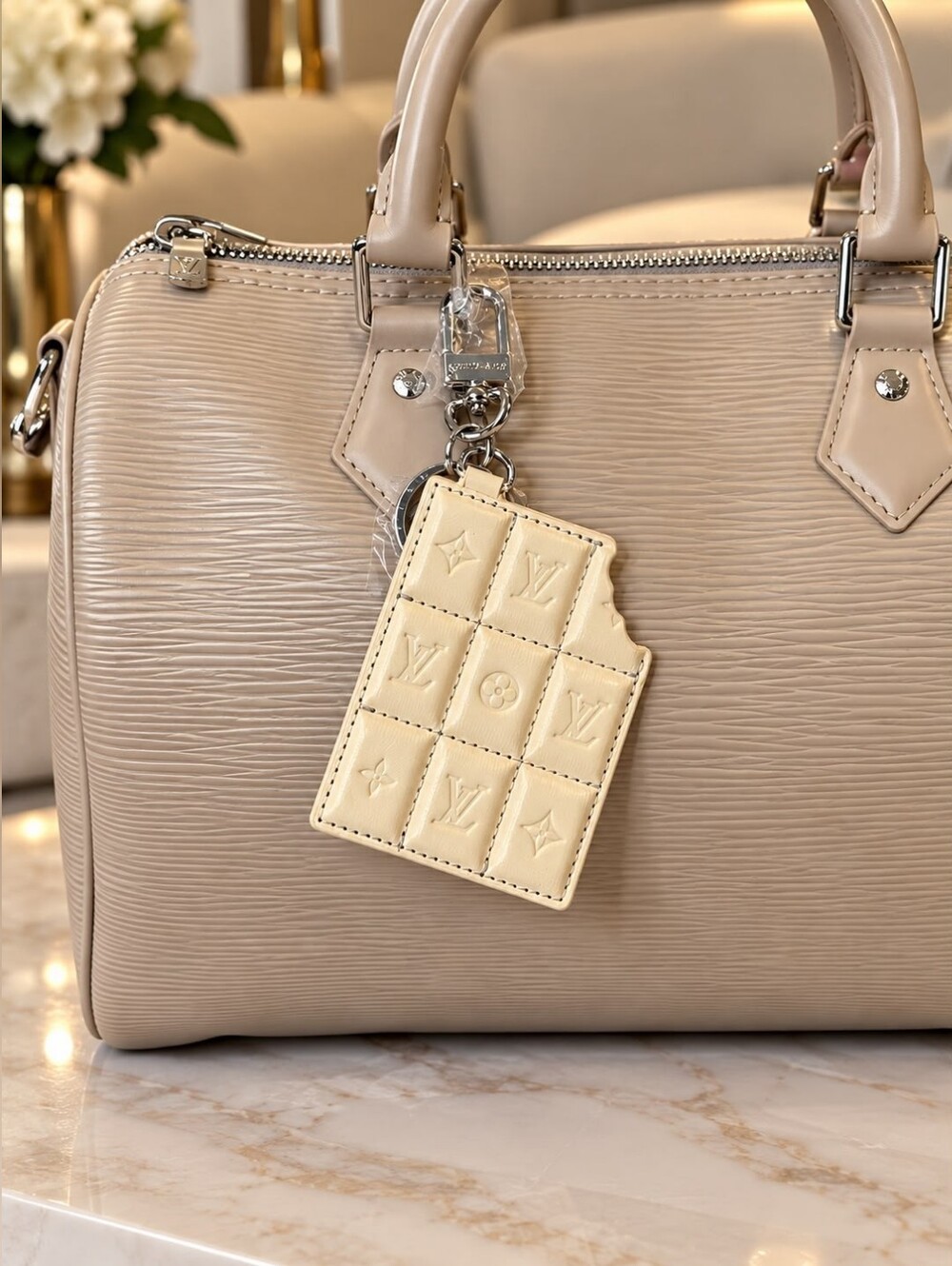 White Chocolate Bar Keychain